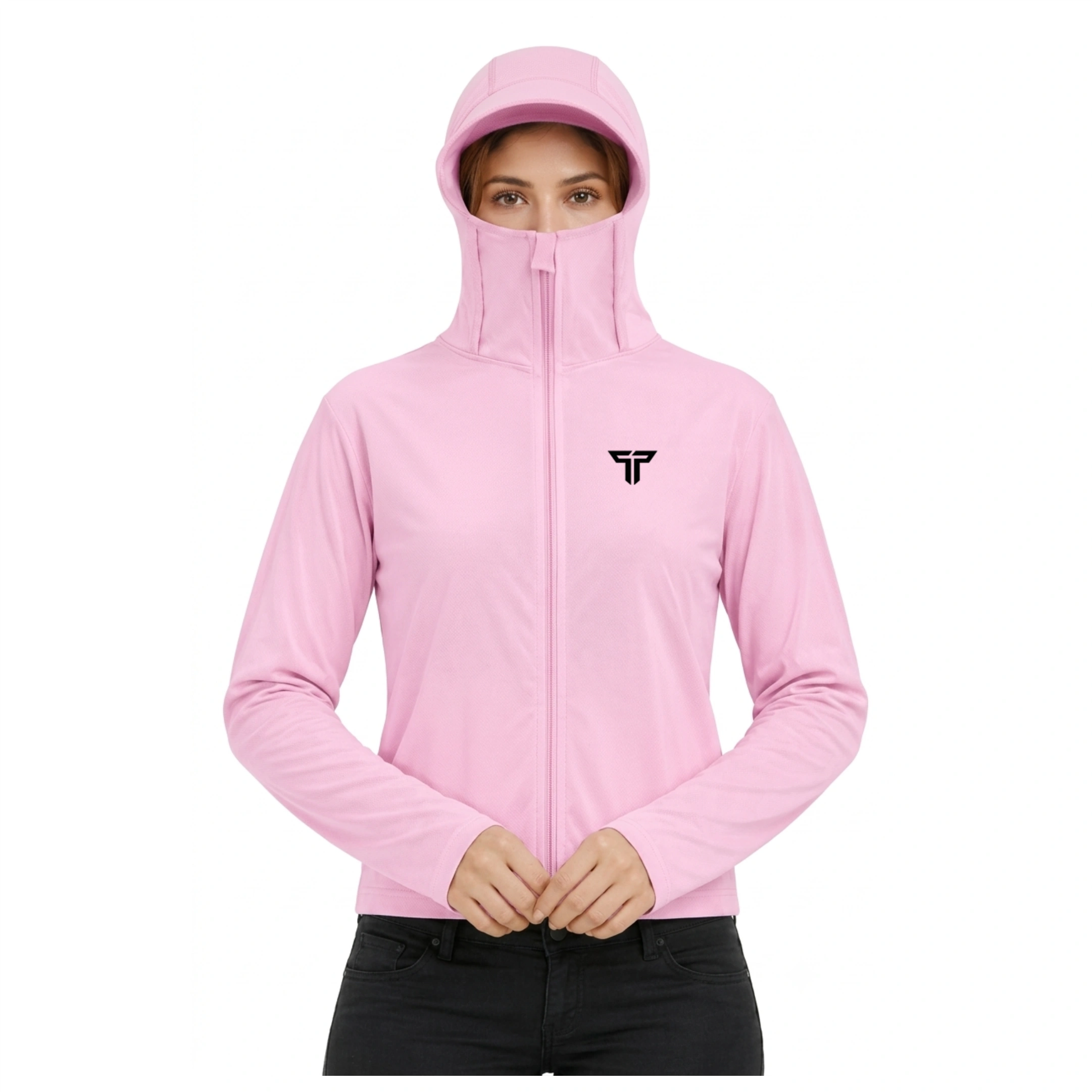 Women's UV Protection Hoodie Jacket in Pink, regular length
