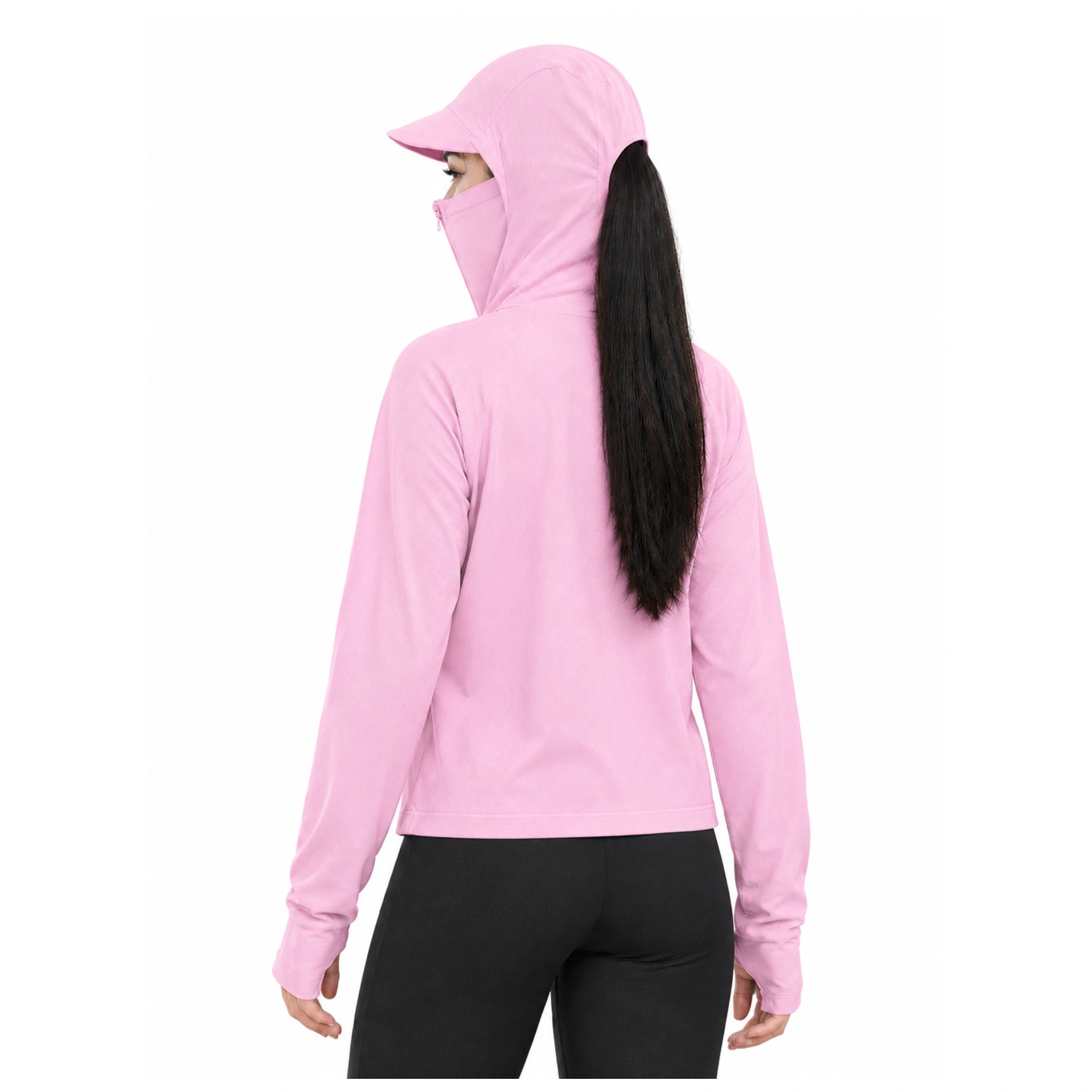 Sun Protection T-Shirt for Women | Breathable, Full Sleeves Sculpt Fitware Activware Sports Hoodie WITH FULL ZIP | (Pack of 1 PINK) - Image 2